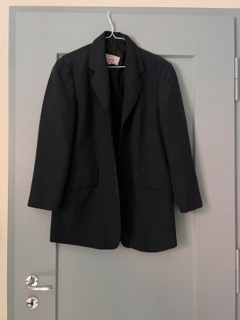 Wunderschöner Vintage-Blazer dunkelblau gerippt – Gr. 40