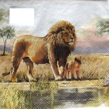 Tovaglioli: Serviette lions (1270) 2Stk. – Nuovo (secondo la descrizione) da Schlatt TG venduto da kreativ-atelier