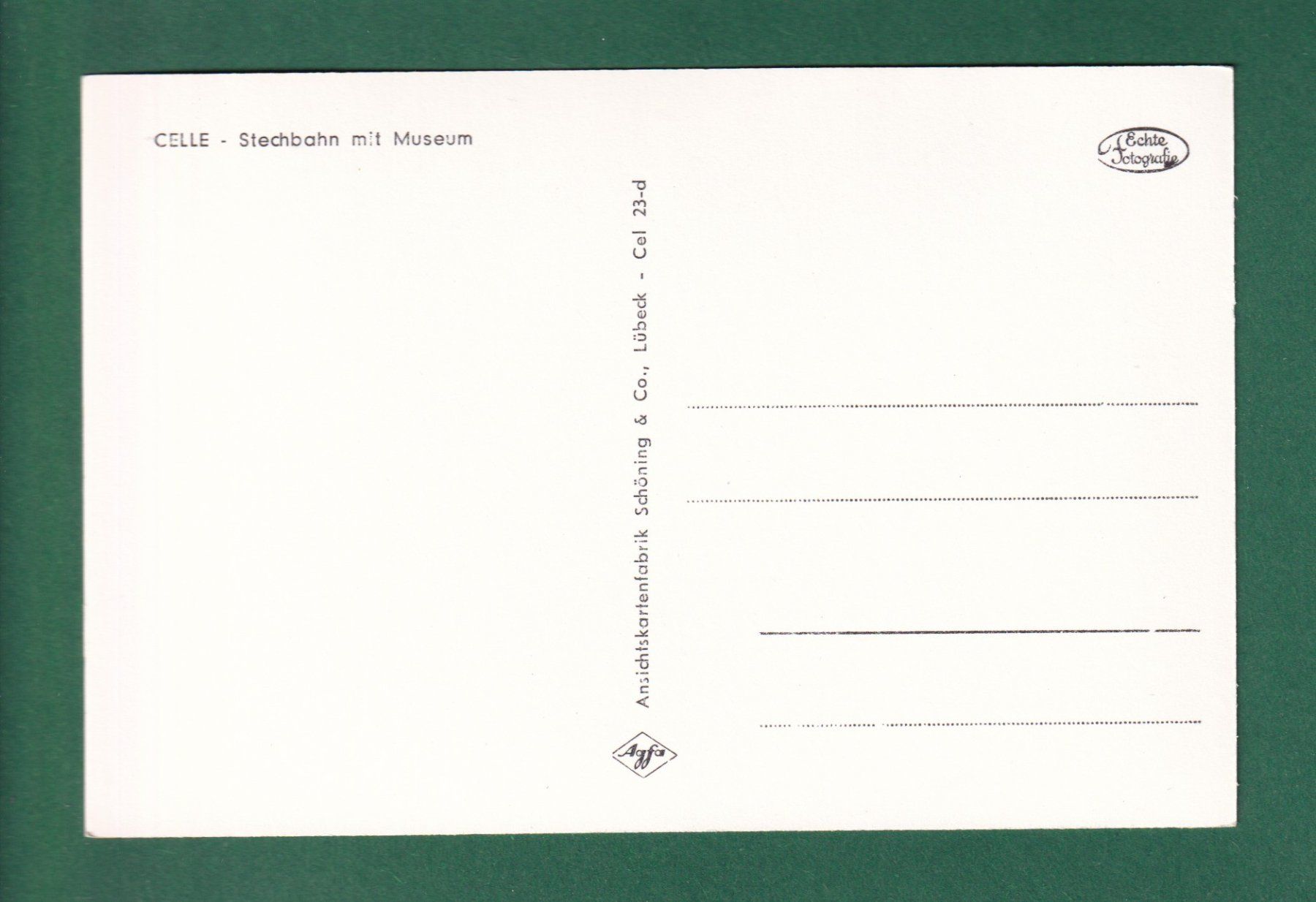 Cartoline postali: CELLE - Stechbahn mit Museum – Usato da Pully venduto da nicecards-shop 1