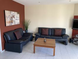 2-er und 3-er Ledersofa schwarz