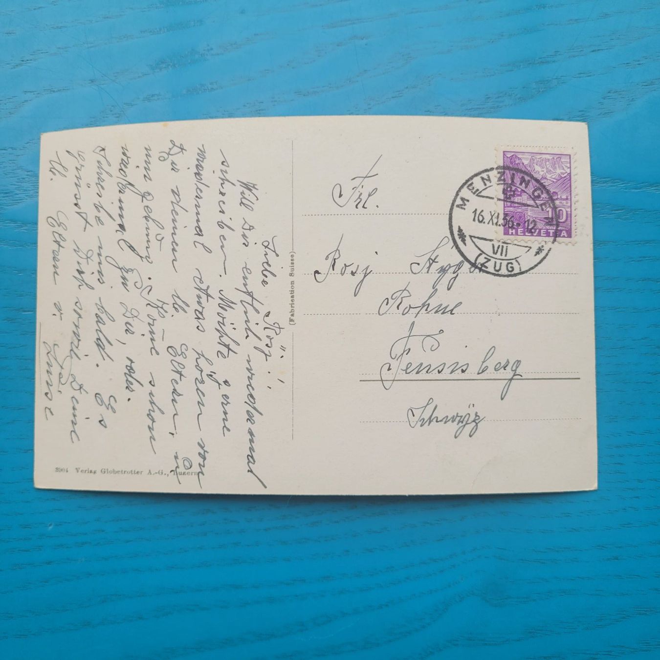 Cartoline postali: Menzingen ( ZG) – Usato da SCHÜBELBACH venduto da CoKaHa 1