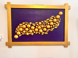 Abstraktes 3 D Bild mit Holzrahmen 130x90 cm NEU, UNIKAT