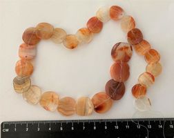 1 rang perles Cornaline "rondelles" / Karneol