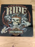 Harley Davidson Metall Schild "Ride" Totenkopf Motiv!