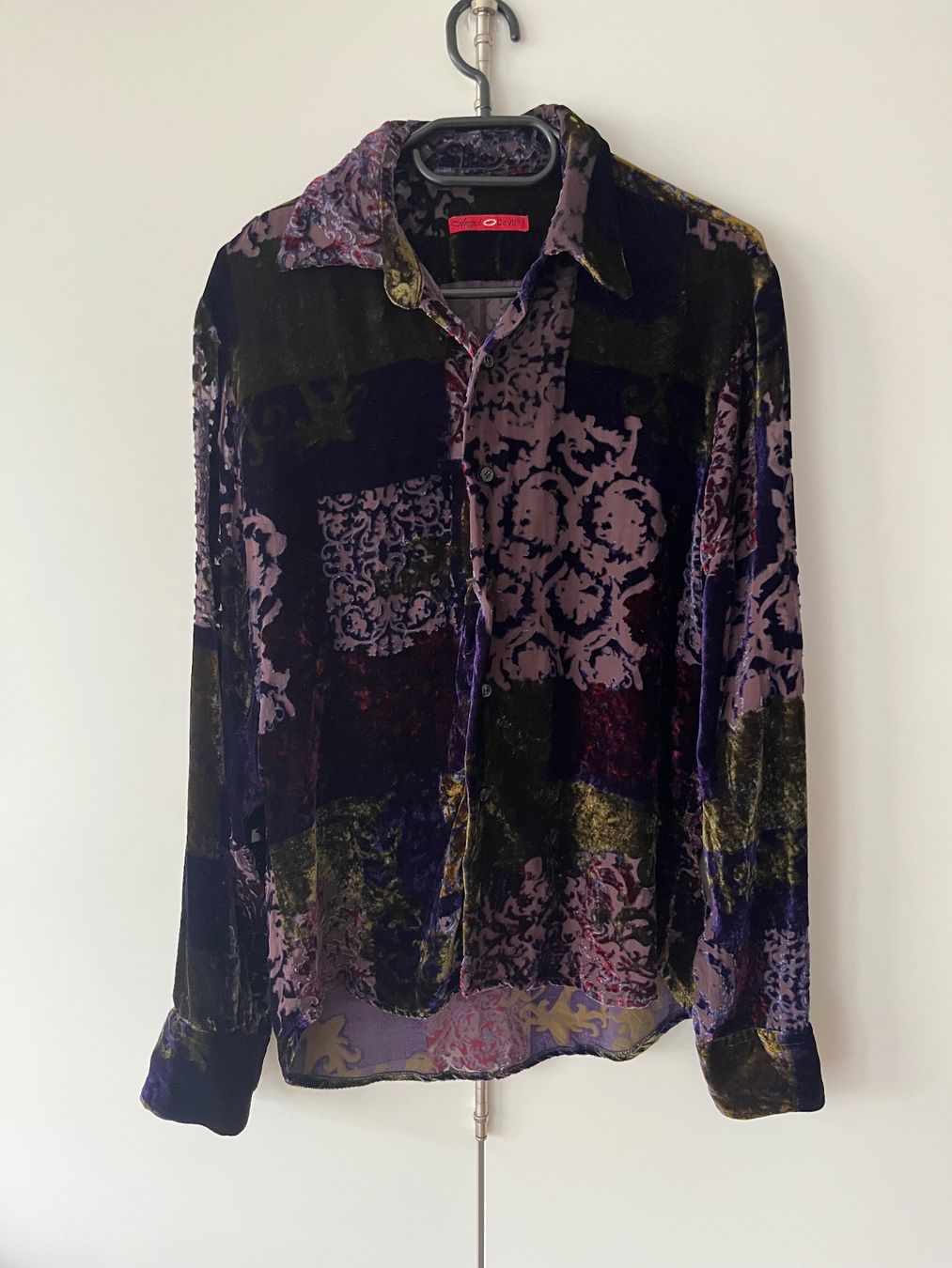 Camicette: Auffällige Angel Devil Bluse Samt Patchwork L Vintage Boho – Usato da Gümligen venduto da blackberrys 2