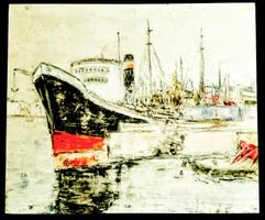 tableau maritime bateau pastel gras Pastellkreide Schiff
