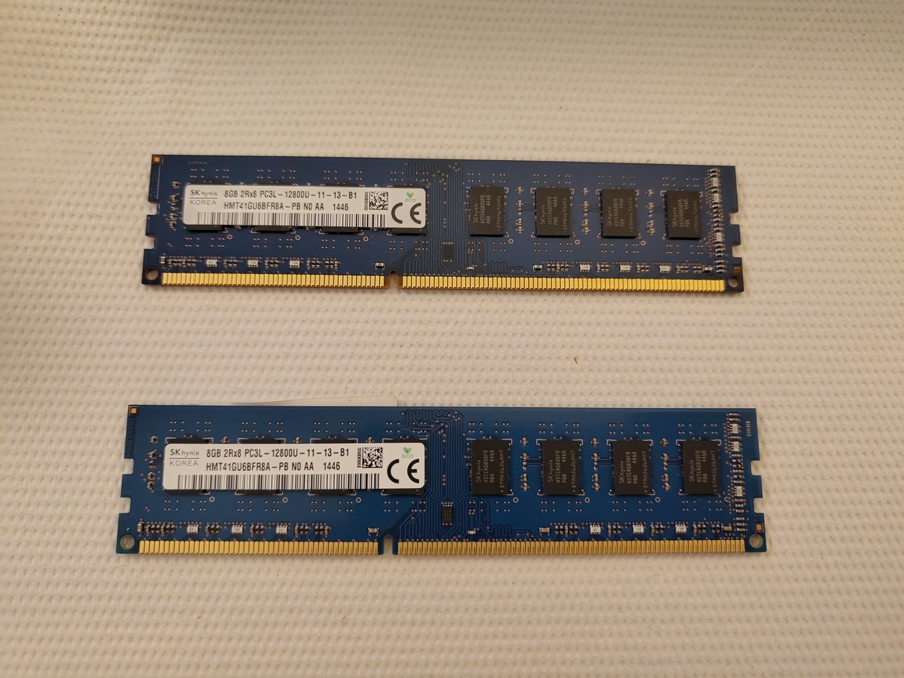 Hynix DDR3 16GB 2x8GB 2RX8 RAM Memory PC3-12800U 1600MHz Desktop 240pin Non-ECC