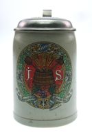Franziskaner Leistbräu Bierkrug mit Zinndeckel um 1890