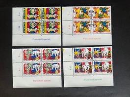 1992  832-835 Serie  Erstag gest. Viererblock mit Tab (K5)