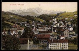 AK Herisau, Wylen, Ortsansicht mit Fabriken und Kirche