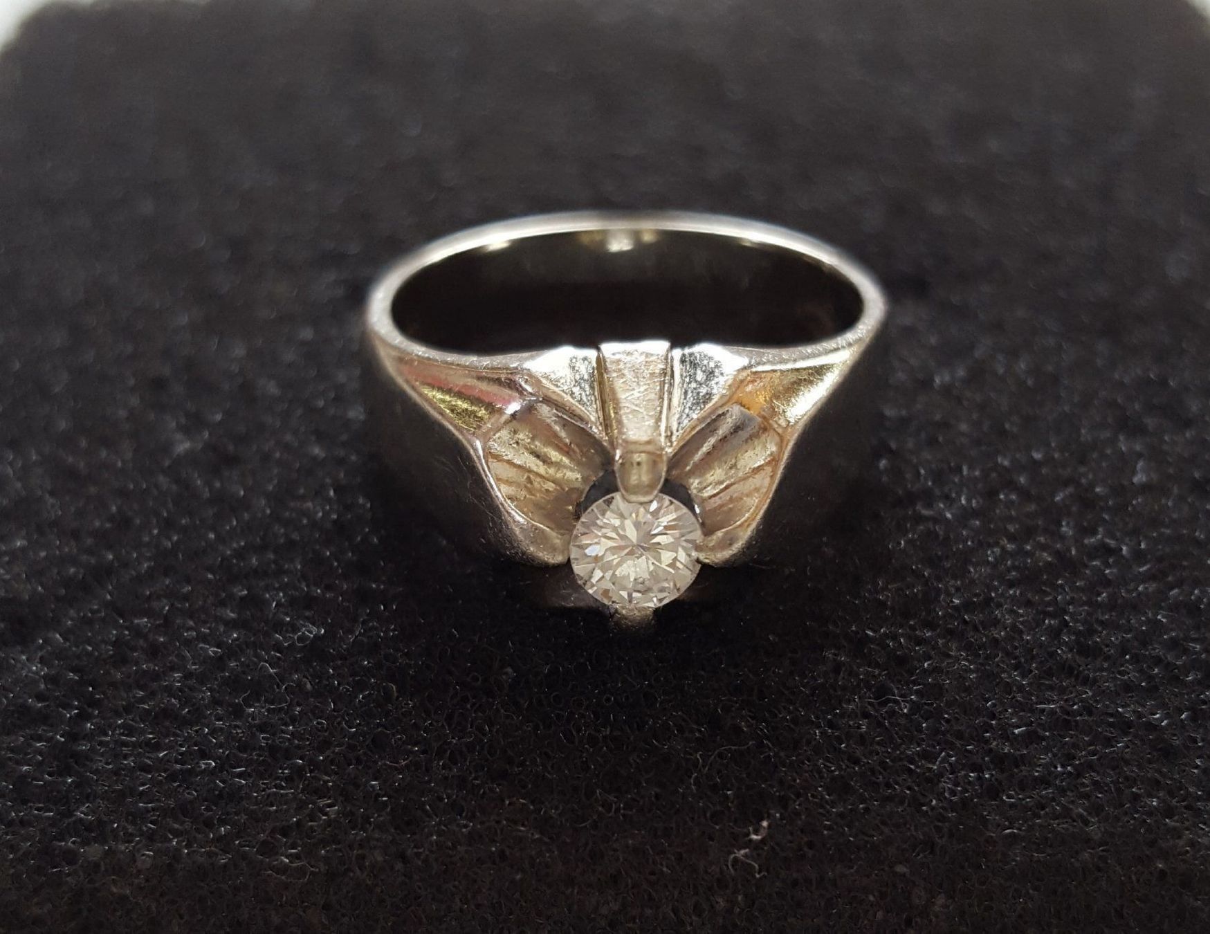 Anelli: 750 Weiss Gold Solitär Ring Mit Brillant – Usato da Wald ZH venduto da Dasilver 6