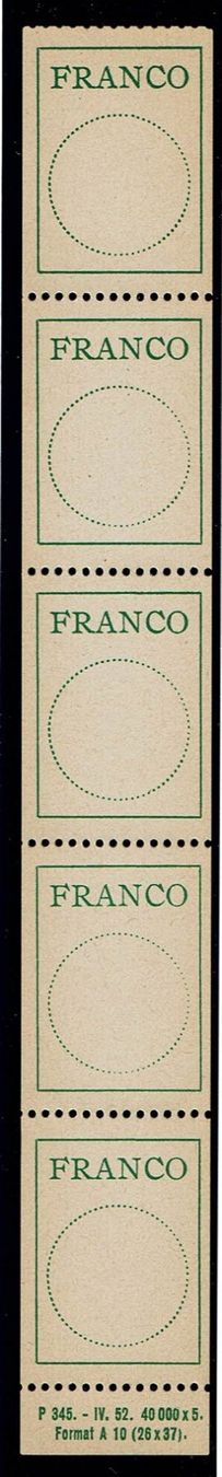 Tutti i francobolli: FRANCO 4 bande de 5 neuf** sans charnière – Nuovo (secondo la descrizione) da Neuchâtel venduto da yacamoto