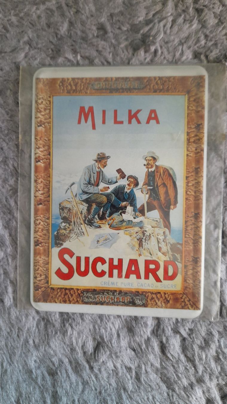 Milka Schilder: BLECHSCHILD  POSTKARTEN GRÖSSE   MILKA   SUCHARD – Gebraucht aus Wetzikon ZH von Ramones01