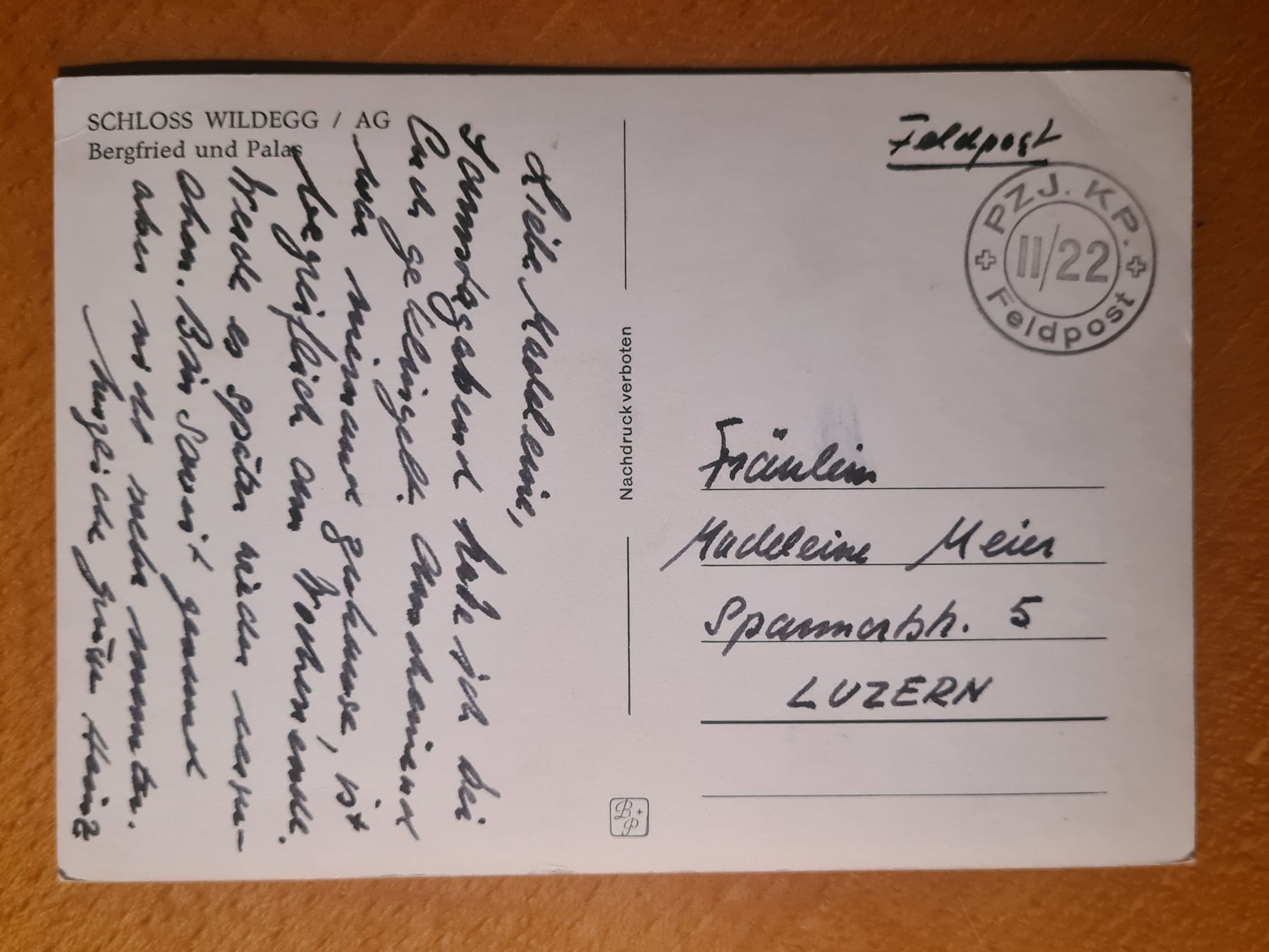 Cartoline postali: Schloss Wildegg, Feldpost – Usato da Ebikon venduto da Donar50 1