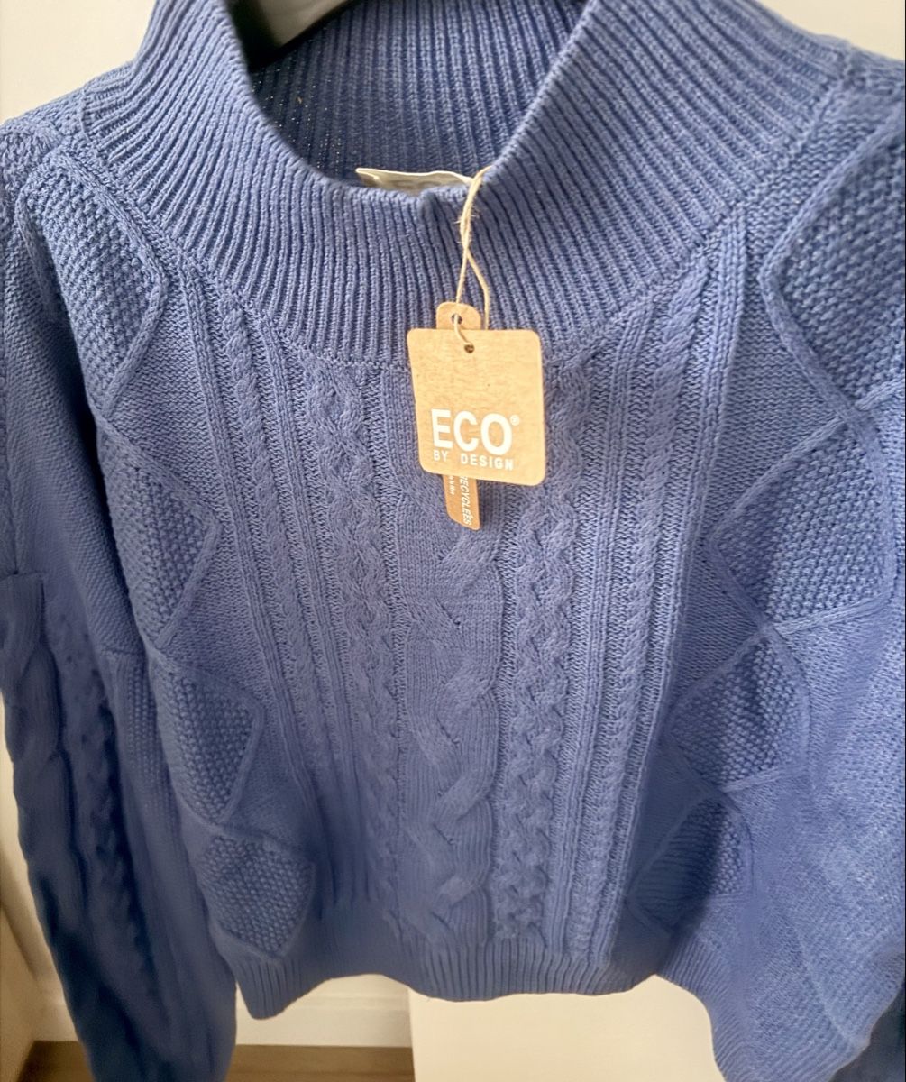 Maglioni & Felpe: Pull en maille torsadée bleu Eco by Design  – Nuovo e nell'imballaggio originale da Lausanne venduto da mik_l5py 1