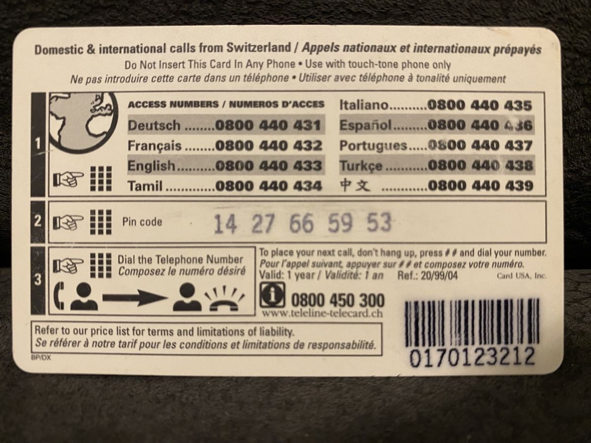 Telefon- & Taxkarten: Carte – Defekt aus Lausanne von babacard10 1