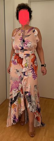 JUST CAVALLI high low Maxikleid mit Volants NEU mit ETIKETT