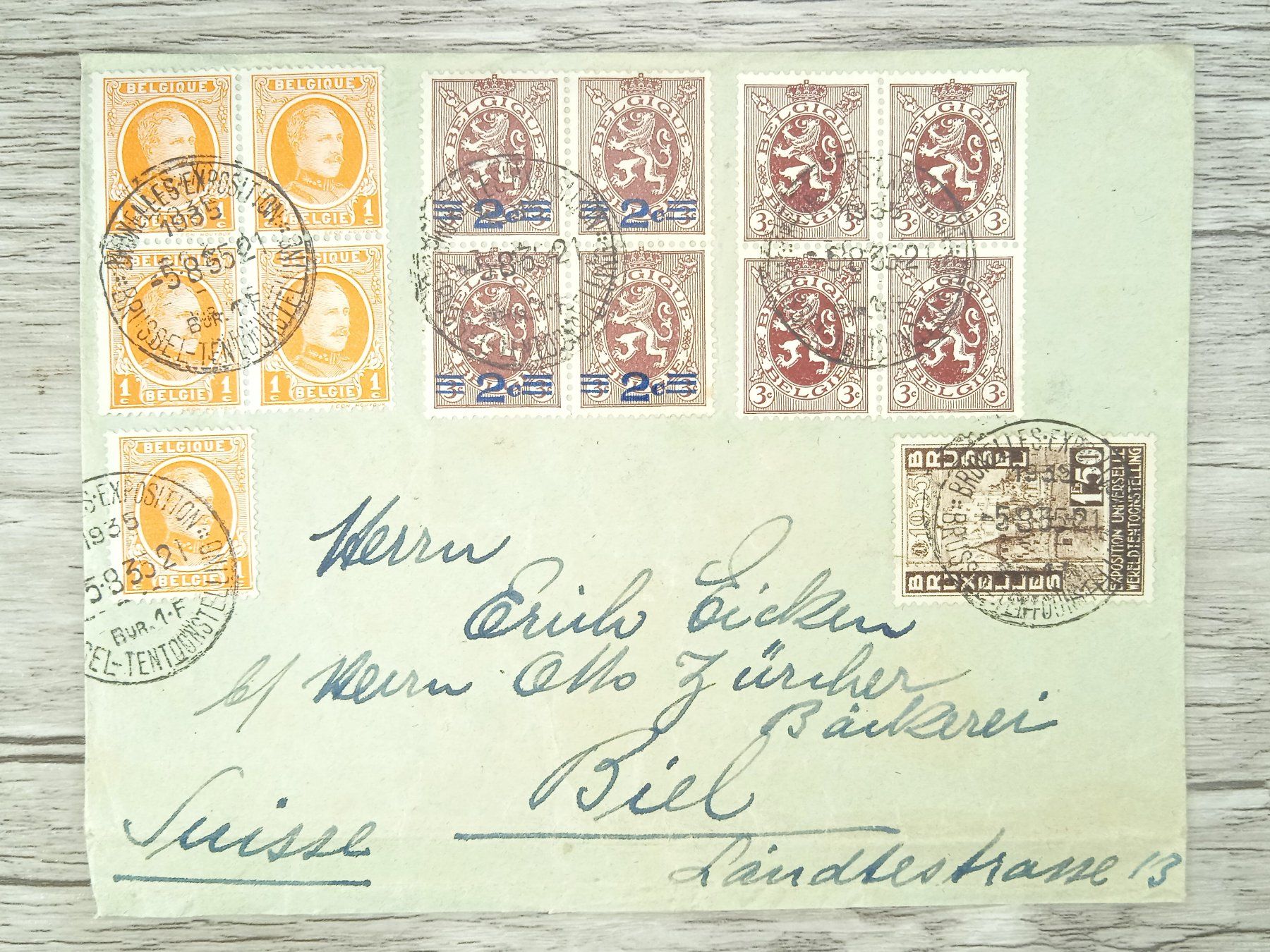 Alle Briefmarken: TR73 Enveloppe + Timbre Belgique 1935 – Gebraucht aus Cousset von Patrick_Collections