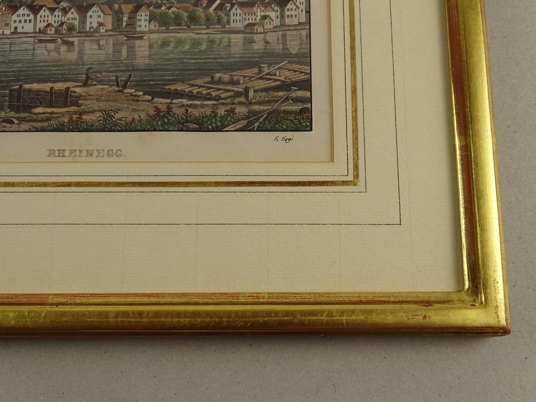 Incisioni: RHEINECK, AQUATINTA 1867 – Usato da Grüningen venduto da Kartensammler 5