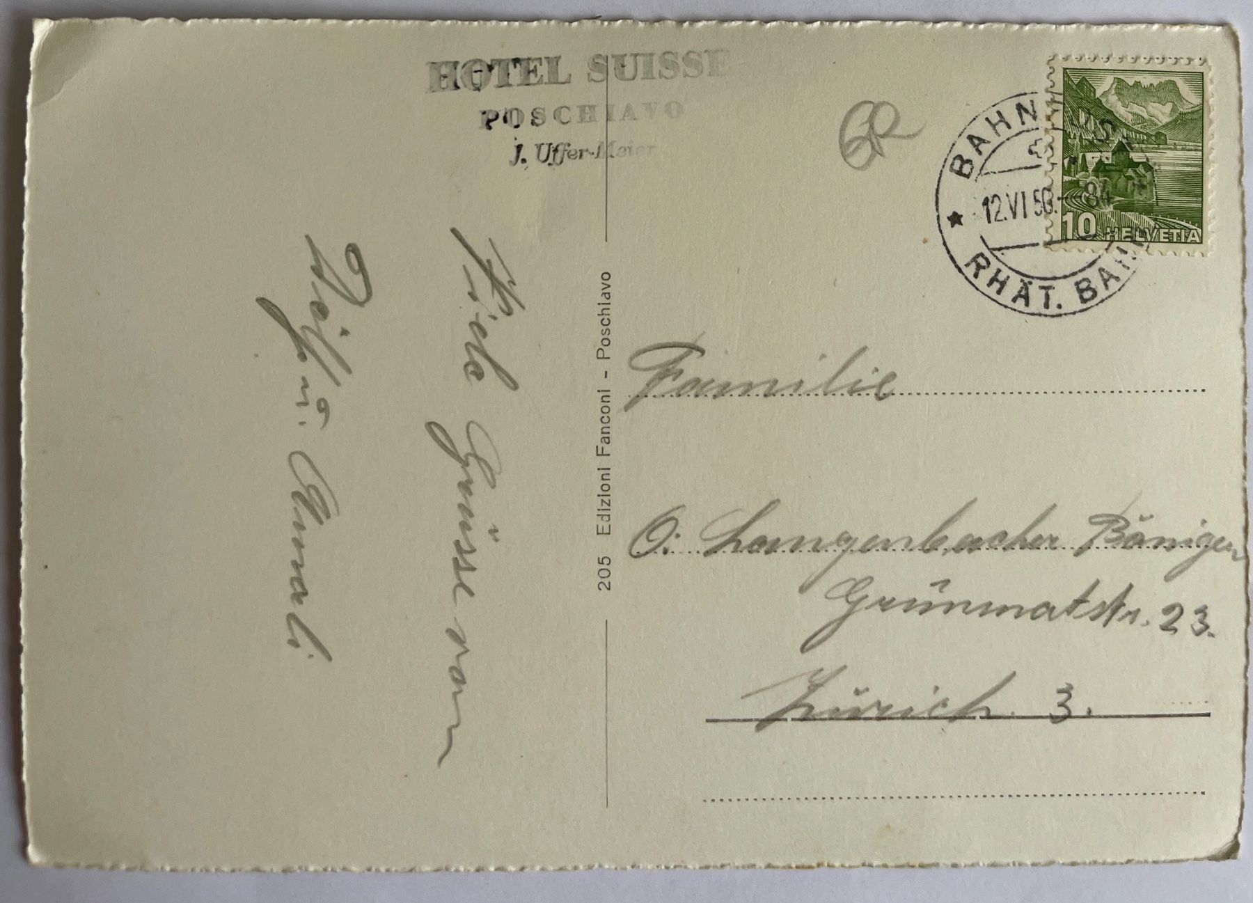Cartoline postali: POSCHIAVO - Santa Maria 1950 – Usato da Lutry venduto da Ediego 1