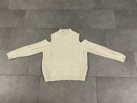 Damen Strickpullover, Grösse S, beige, mit Schulterauschnitt