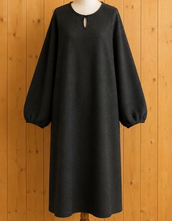 Felt Dress Brown100% Cashmere Made In Italy