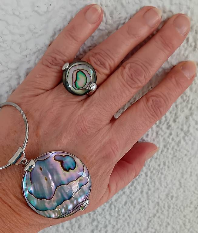 Altri gioielli: Set Ring und Anhänger mit Abalone in Silber – Usato da Stans venduto da wer_fd5f 1