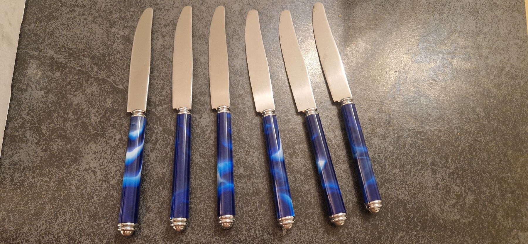 Couverts: Besteck Set 24-teilig Blau mit Marmor-Optik – D'occasion à Uerikon par IchBinEineBiene 3