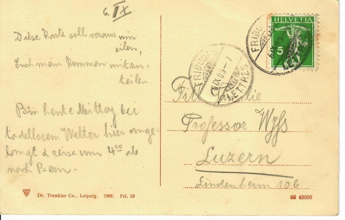 Ansichtskarten: Fribourg – Gebraucht aus Hochdorf von Ziegel-16 1