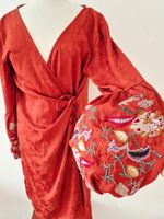 MANTEL KIMONO MORGENMANTEL STICKEREI M 38 WICKELKLEID PYJAMA