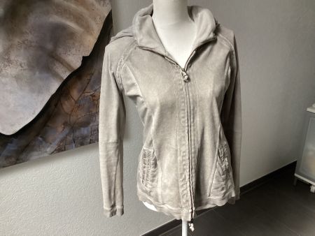 NILE Damen Kapuzenjacke Velour Grau Grösse M super Zustand