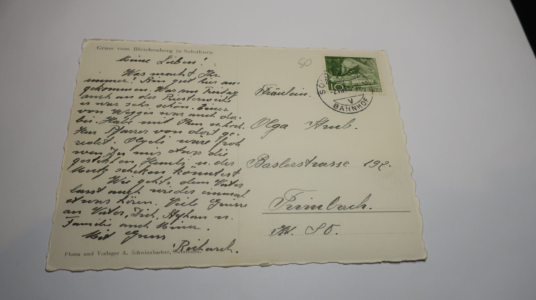 Cartoline postali: Gruss vom Bleichenberg in Solothurn 1951 – Usato da Cormoret venduto da Pascalll2001 3