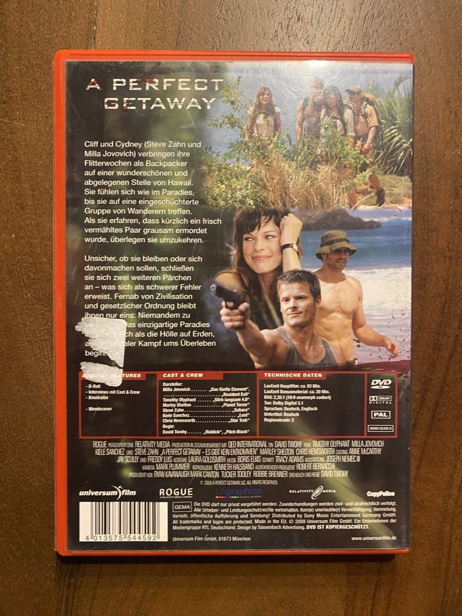 Tutti i DVDs: A Perfect Getaway DVD – Usato da Thunstetten venduto da Virus_33 2