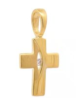 Anhänger Kreuz aus 333 - 8 Karat Gelbgold mit s925 Halskette