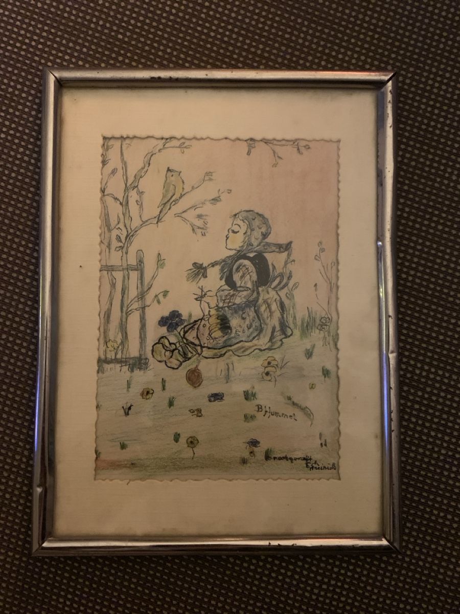 Dipinti: Dessin vintage aux crayons de couleur – Usato da Posieux venduto da pha_tnd9