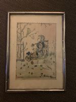 Dessin vintage aux crayons de couleur