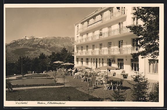 Ansichtskarten: AK Vaduz, Waldhotel mit Garten – Gebraucht aus Berlin von bartko-reher