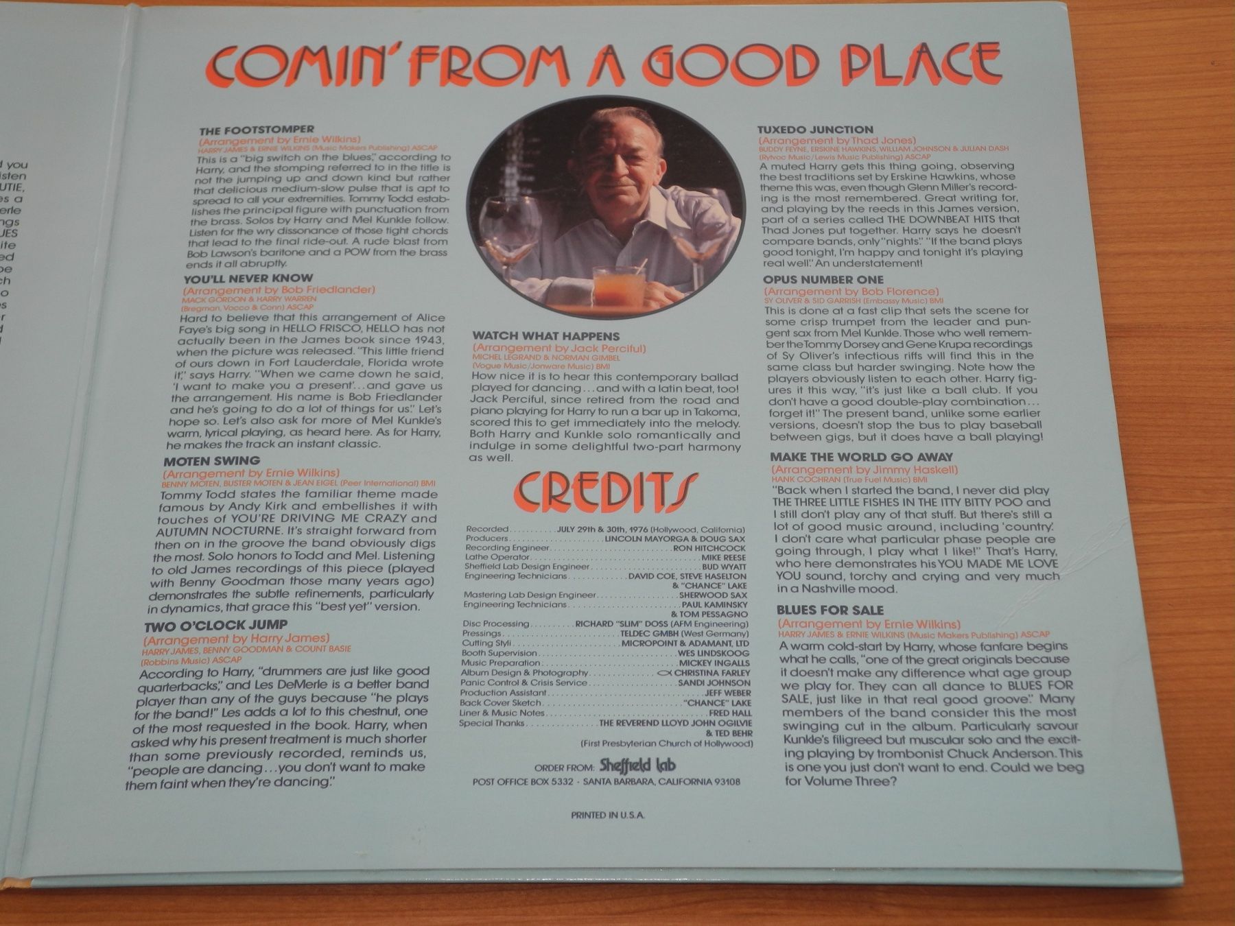 Schallplatten: SHEFFIELD LAB - HARRY JAMES: COMIN’ FROM A GOOD PLACE – Neu (gemäss Beschreibung) aus Fahrwangen von Swirl2 2