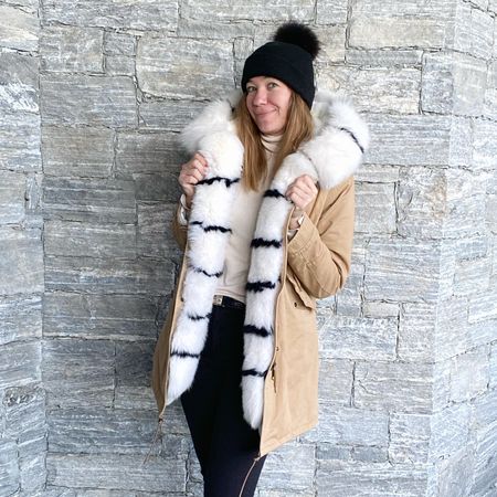 Winter Parka mit Fuchs Pelz, Echtfell.