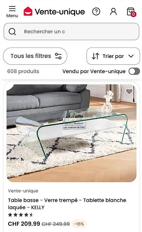 Tavoli: Table Basse IKEA Kelly en verre  – Usato da Veyrier venduto da jea_q6m8
