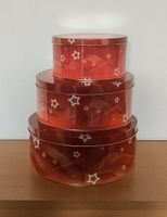 3 neue dekorative Weihnachts-Blechdosen mit Deckel – Set