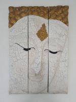 Buddha Bild Holz 76 cm x 51 cm