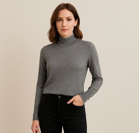 Calvin Klein Grey Turtleneck Sweater - Size M, Fall Winter!