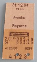 Billette Schweiz Avenches Payerne 2. Kl. 4123