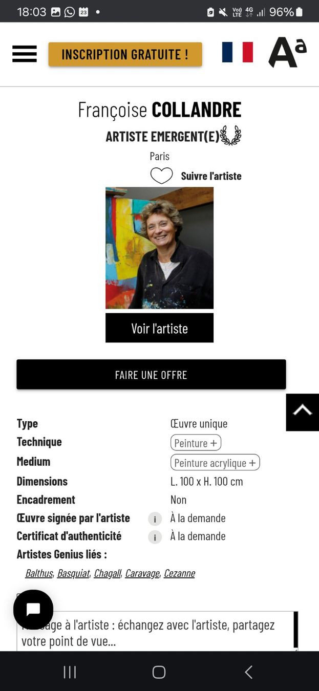 Dipinti: Tableau "A l'expo Picasso" de Collandre – Usato da Genève venduto da njia 8