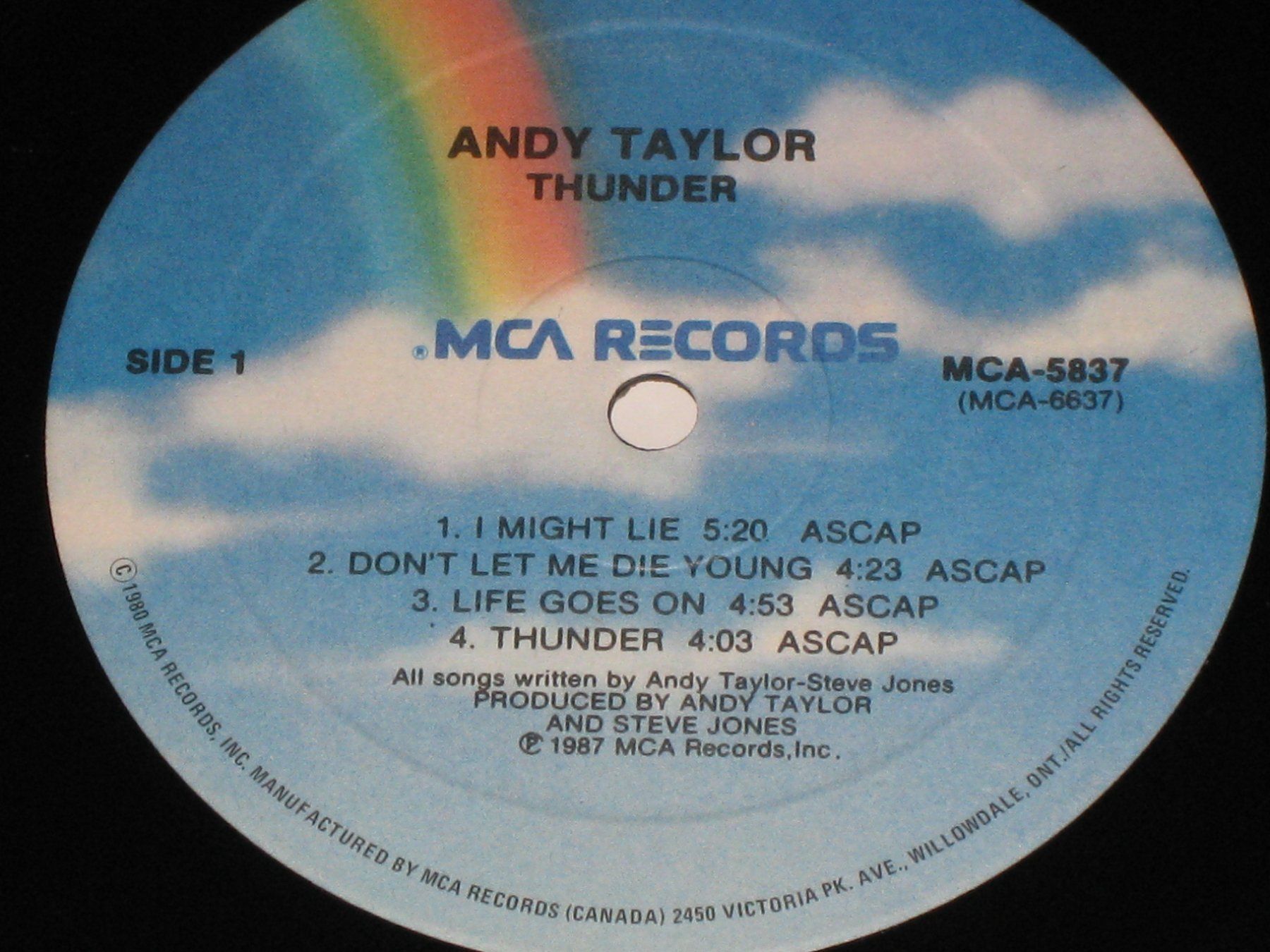 Dischi in vinile: LP - ANDY TAYLOR - THUNDER – Usato da Steckborn venduto da Quo7 1