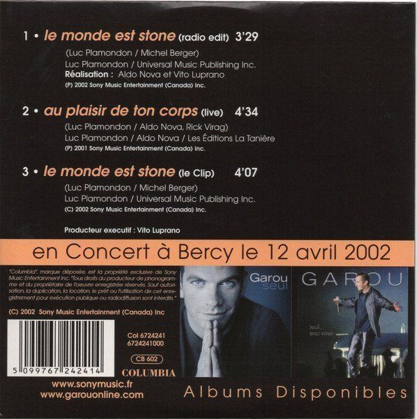CD: GAROU (CD-Single) Le Monde est stone – Usato da Zürich venduto da Tarafo5 1