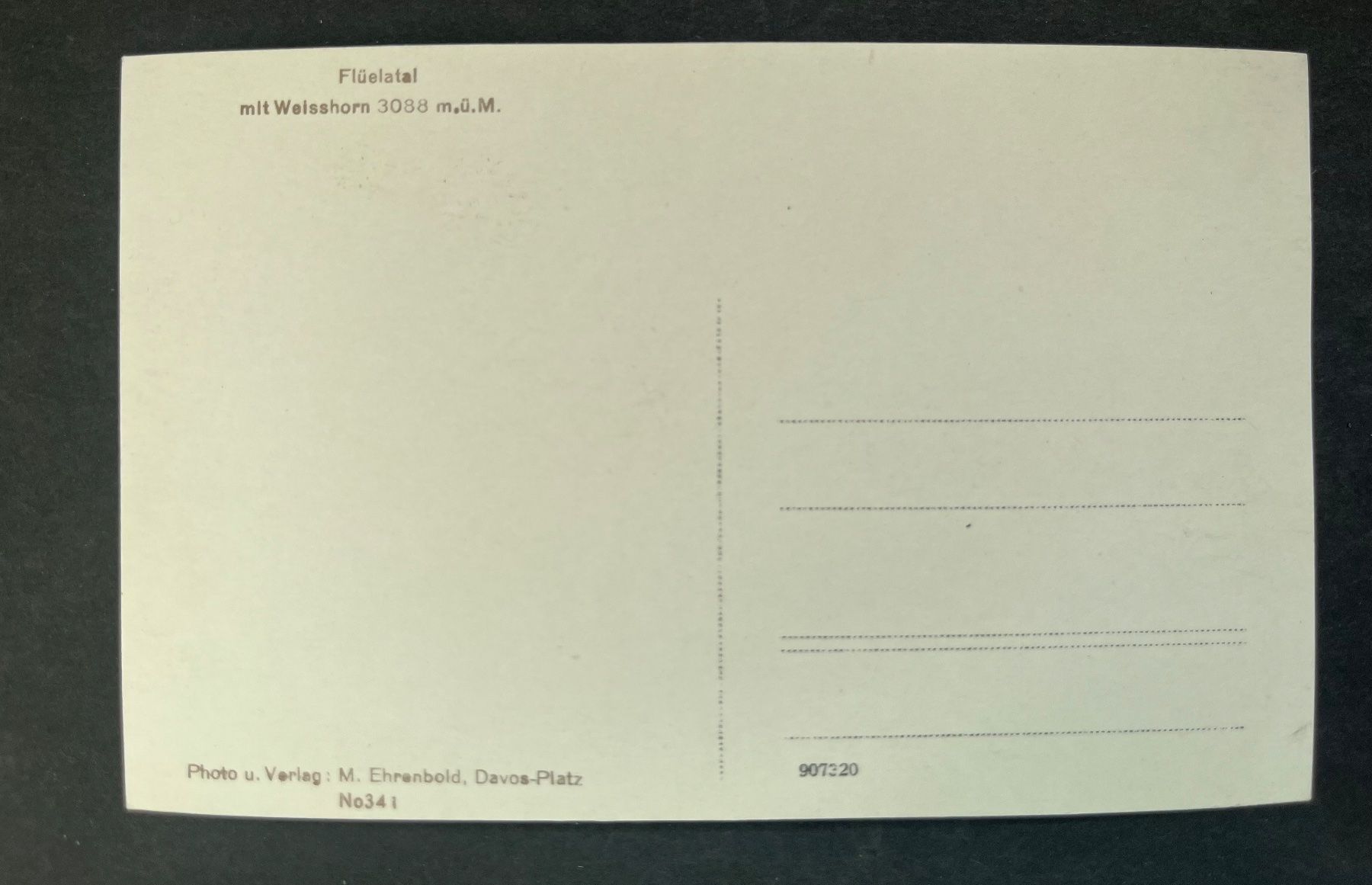 Ansichtskarten: Flüelatal mit Weisshorn , ca. 1940 – Gebraucht aus Ostermundigen von DaxKarten-75 1