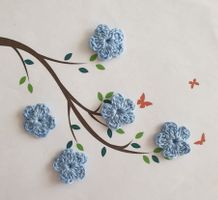5 Stk Blumen gehäkelt, fleurs crochet, fiori uncinetto 739 A