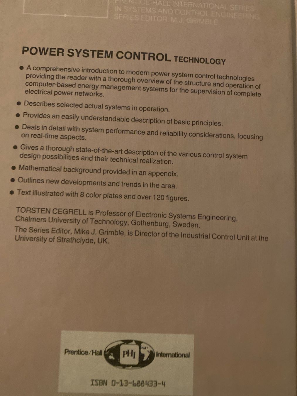 Libri: Power System Control Technology, Torsten Cegrell – Usato da Baden venduto da swiss-alps 1